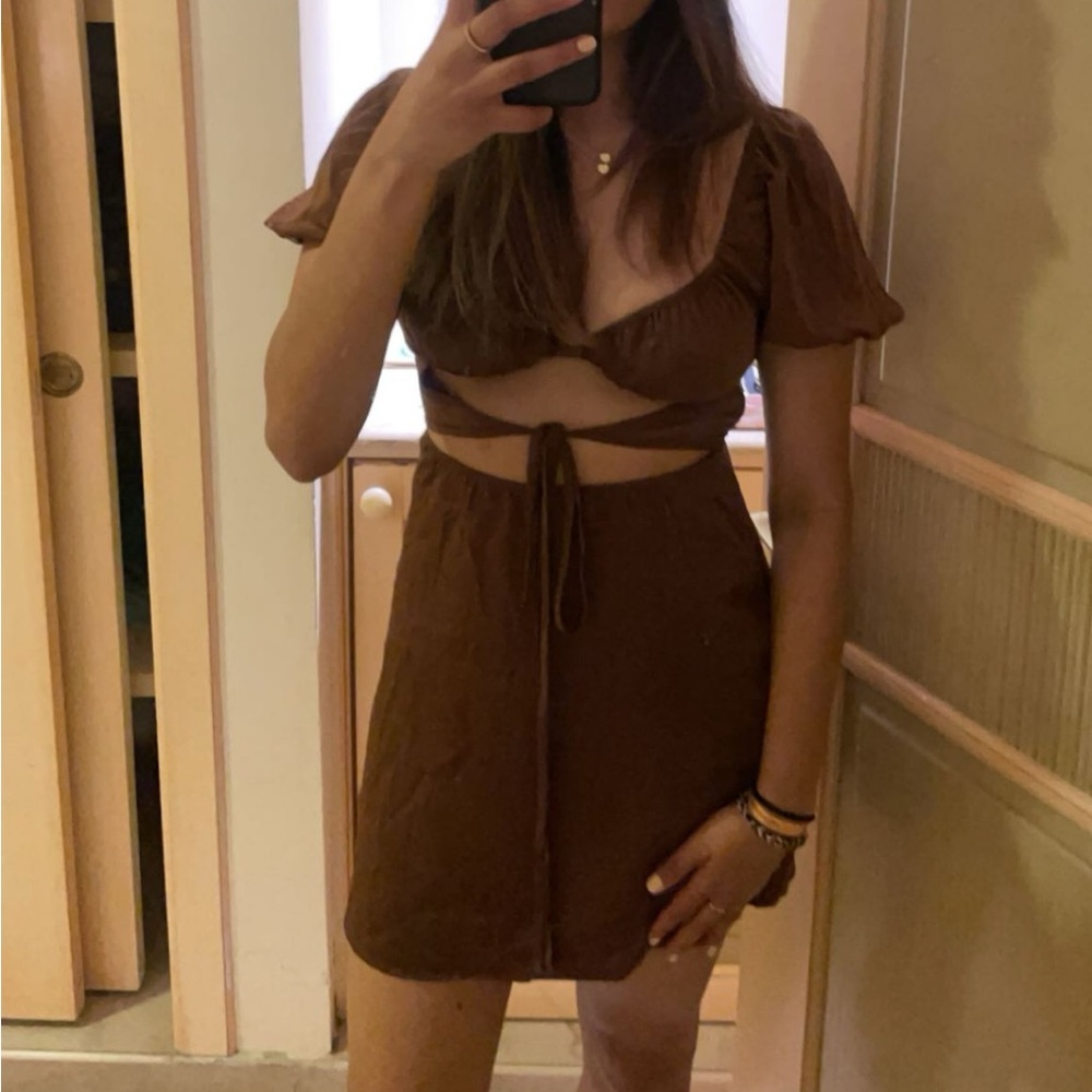 Brown mini dress